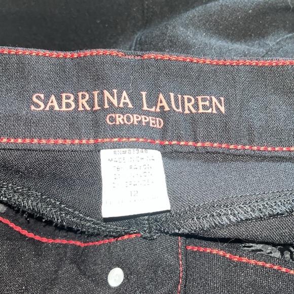 Sabrina Lauren Cropped Black Pants with Button Detail size 12 - Picture 5 of 6
